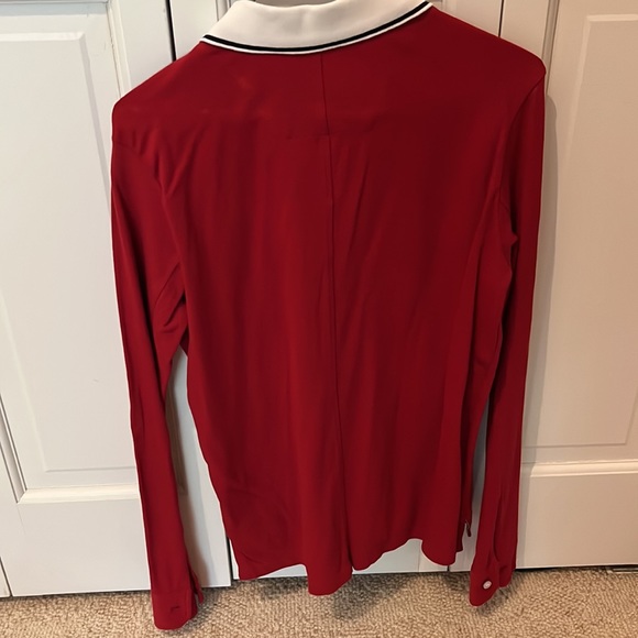 GENUINE Mens Small Ferrari Long Sleeve Button Polo Shirt with stripe - Picture 4 of 5